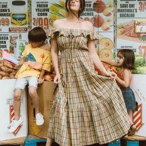 Doen Yarrow Dress Rainbow Plaid